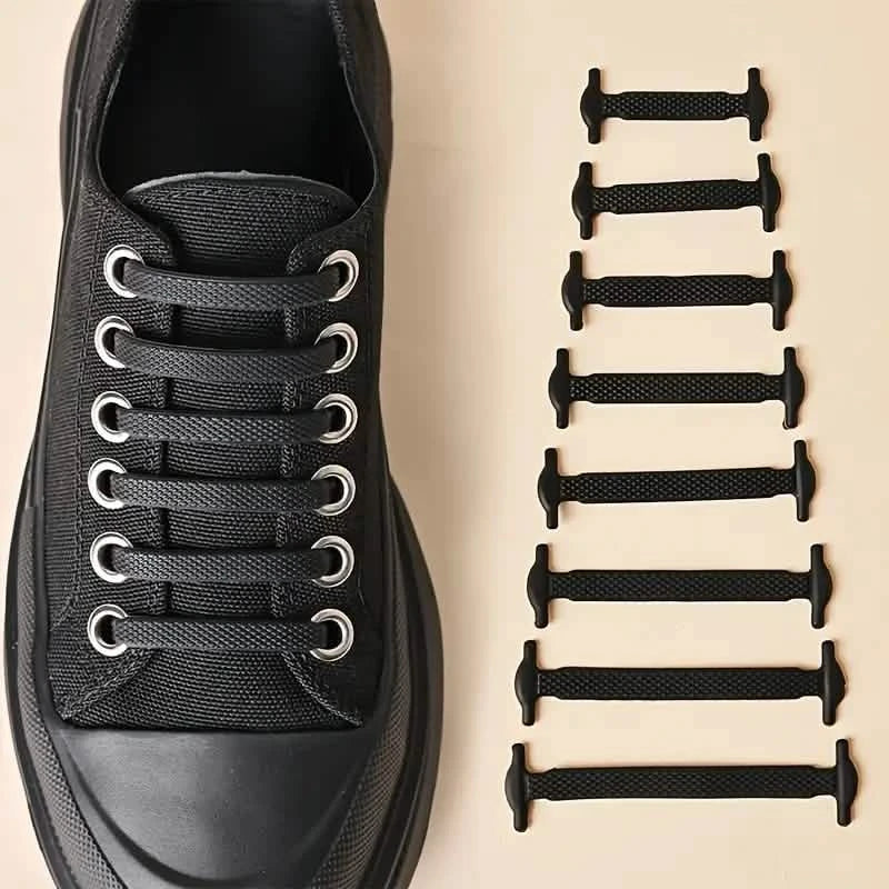 16-teiliges Set: Elastische Silikon-Schnürsenkel – schnürsenkelfrei für Skate-, Freizeit- und Sneakerschuhe