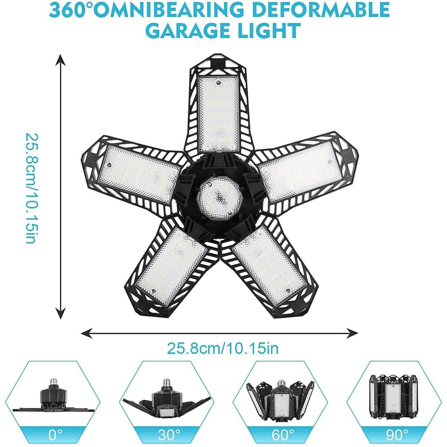 16000LM Garagenleuchte mit 6 LED-Garagendeckenleuchten-Paneelen