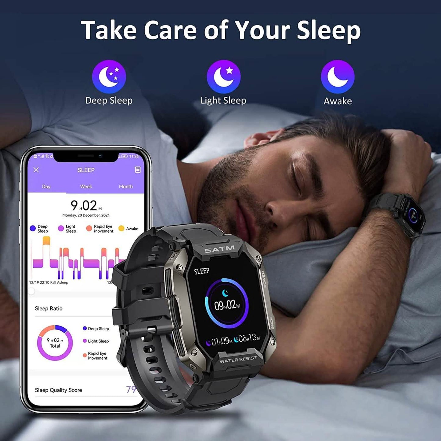1,71" Taktische Militär-Sport-Smartwatch