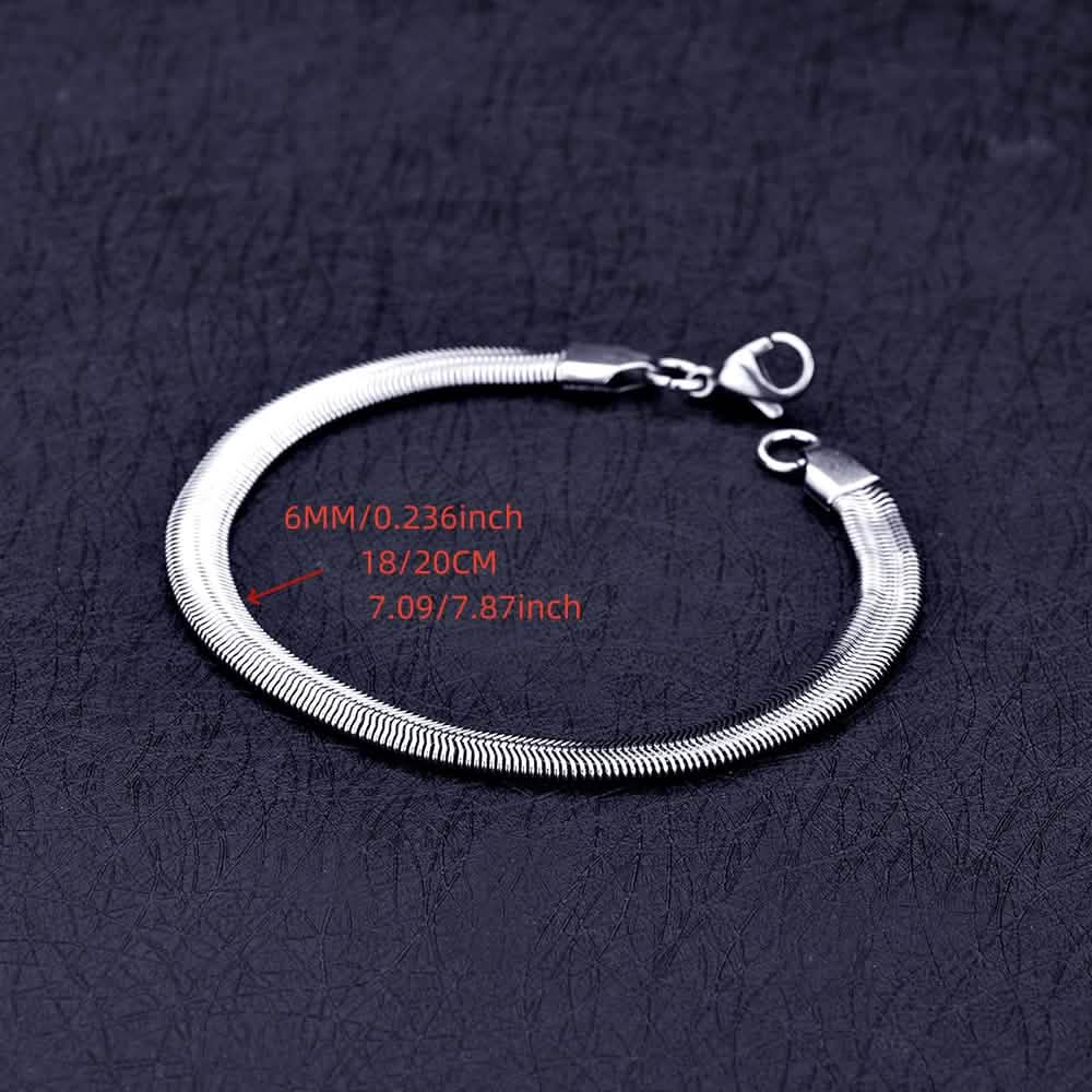 6mm Edelstahl Schlangenkette Armband – Unisex