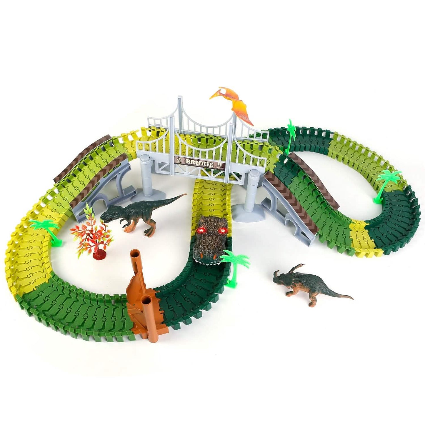 175-teiliges: Dinosaurier-Rennbahn-Set