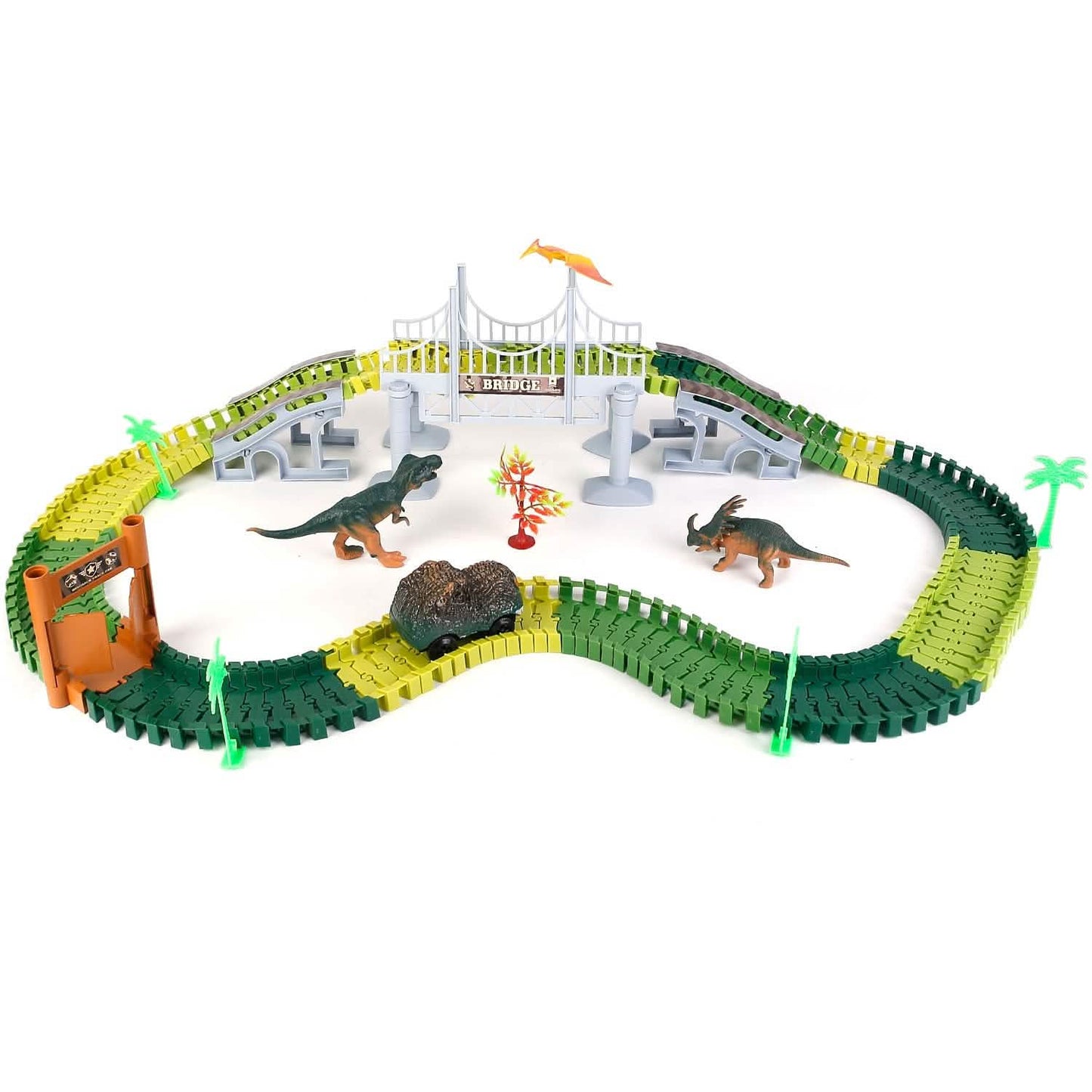 175-teiliges: Dinosaurier-Rennbahn-Set