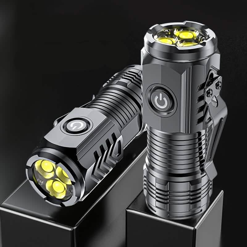 2er-Pack: USB Wiederaufladbare Mini LED Taktische Taschenlampe