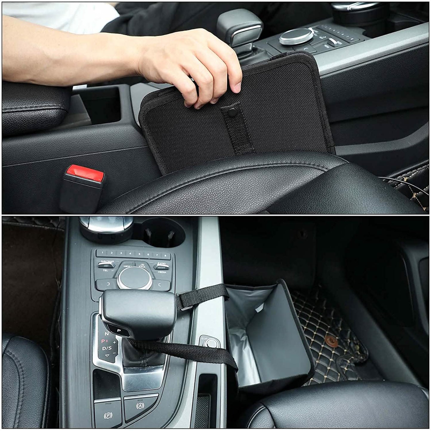 1,85 Gallonen hängender Mülleimer für das Auto, wasserdichter Müllsack-Organizer