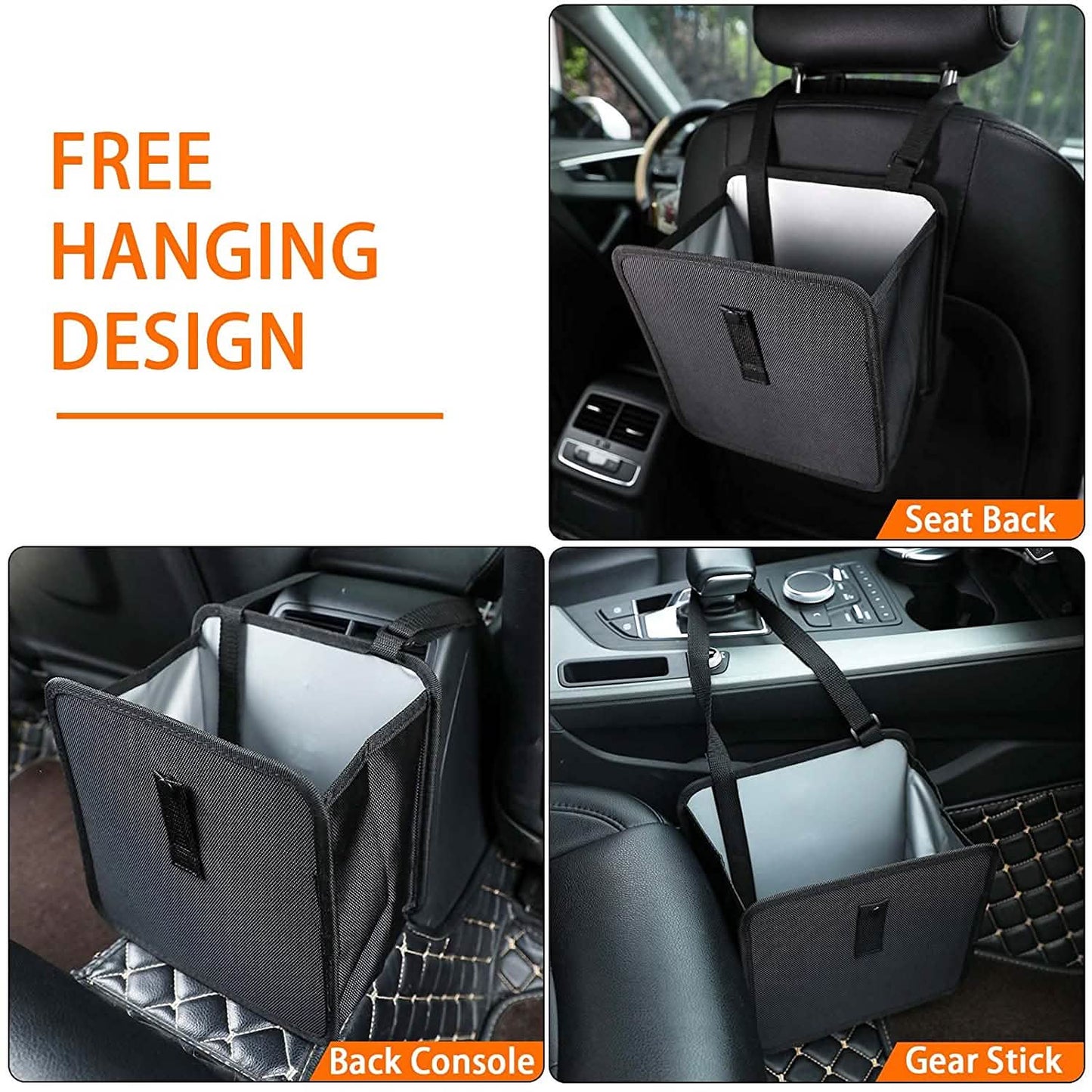 1,85 Gallonen hängender Mülleimer für das Auto, wasserdichter Müllsack-Organizer