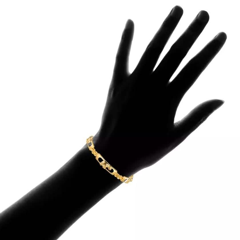 18 Karat vergoldetes Glückselefanten-Parade-Armband
