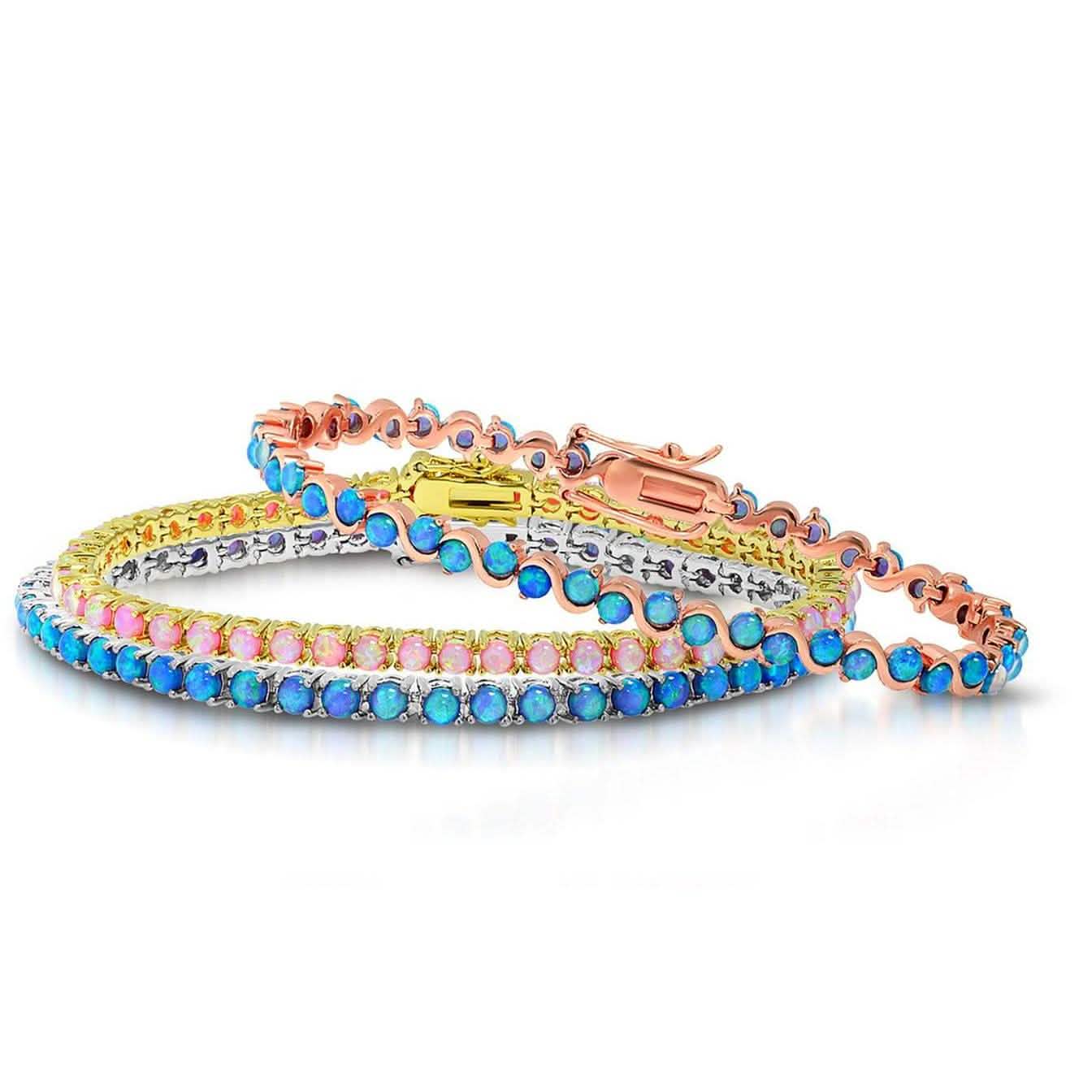 18K vergoldete Opal-Tennisarmbänder