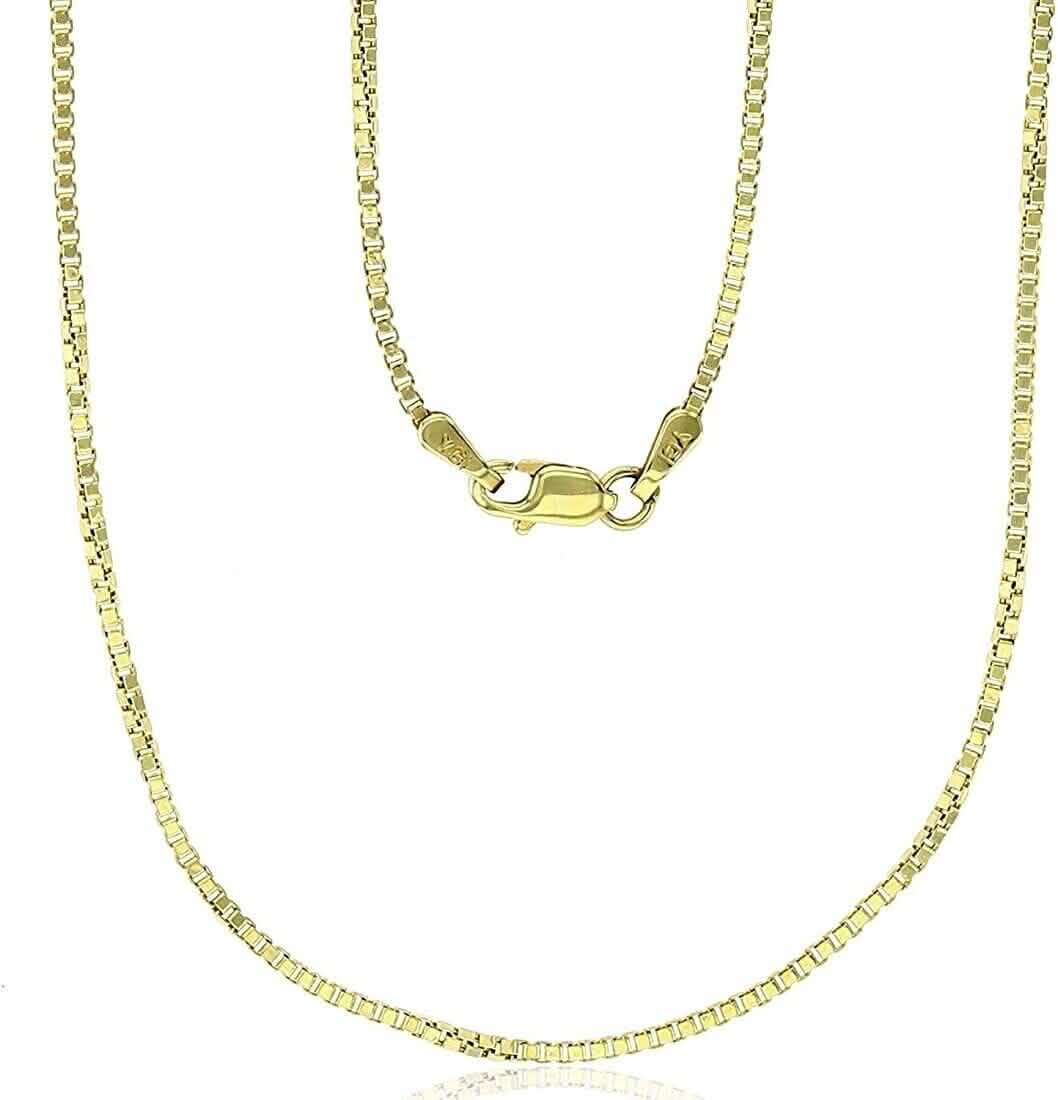 18K Massivgold Kastenkette Unisex