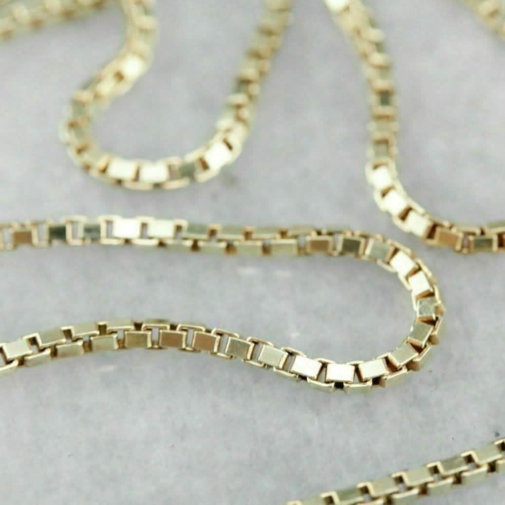 18K Massives Gelbgold Box-Halskette Echte Goldkette