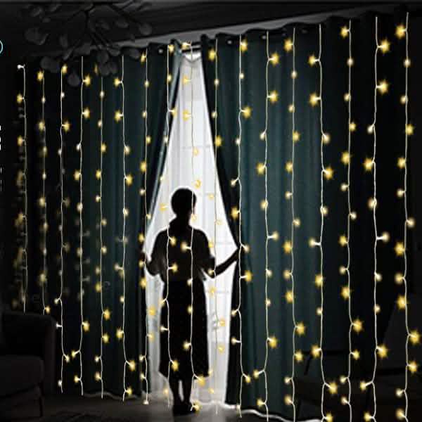 19.6 x 6.6 FT. 448 LED Warmweiße Wasserdichte Lichterkette Vorhang