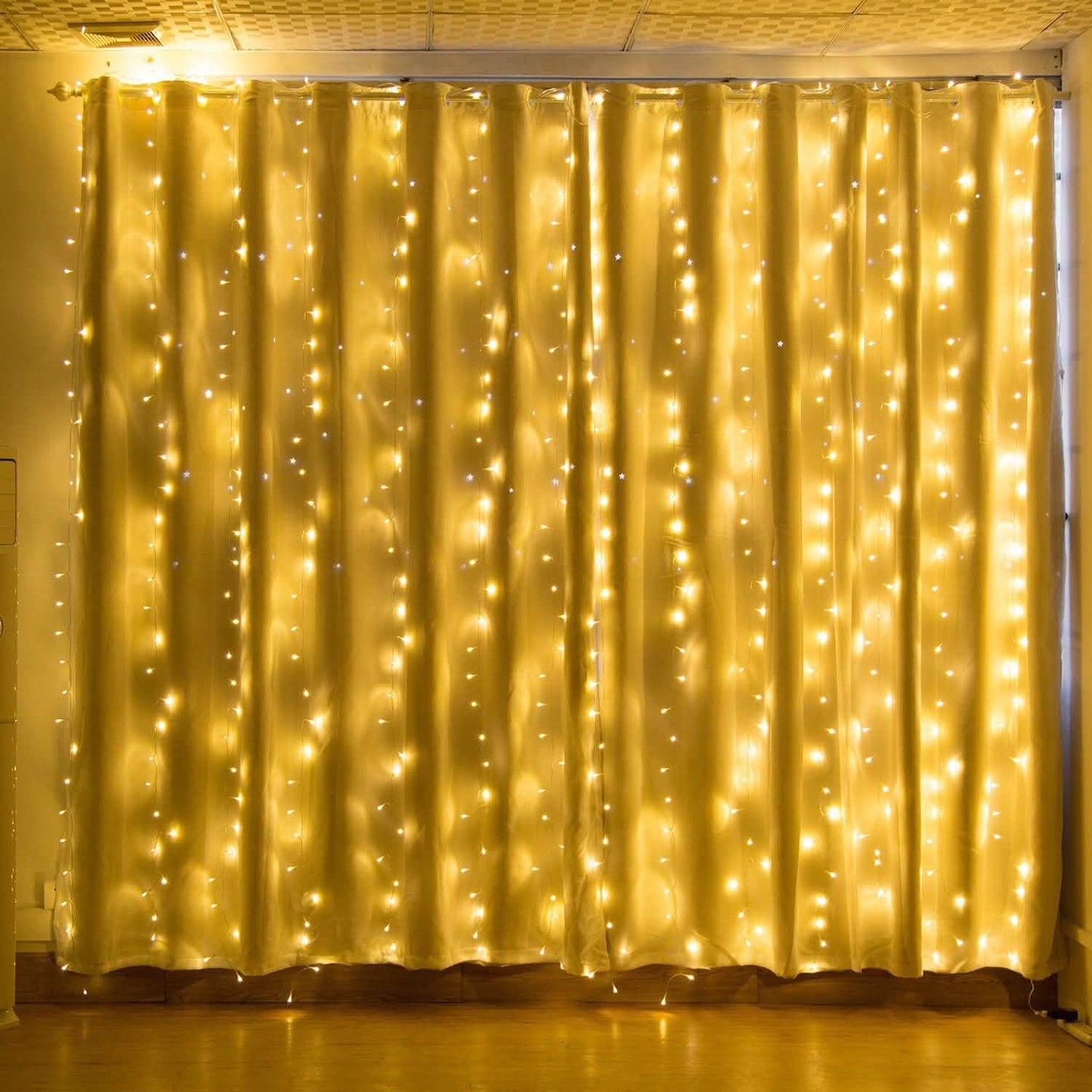 19.6 x 6.6 FT. 448 LED Warmweiße Wasserdichte Lichterkette Vorhang