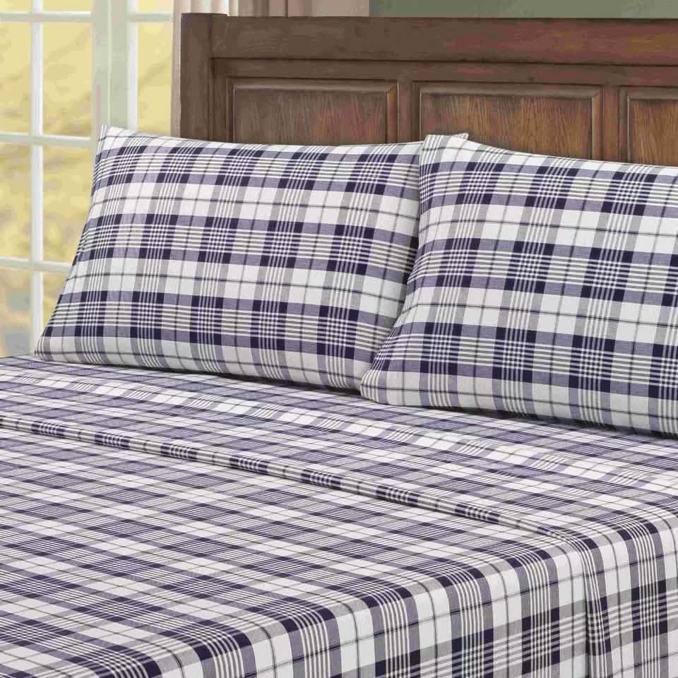 4-teilig: Kathy Ireland Bettwäsche-Set aus 100 % türkischer Baumwolle (Flanell)