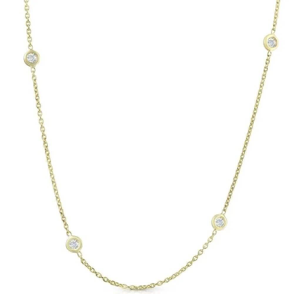 1ct Diamanten By The Yard 18" 14K Gelbgold Damen Halskette