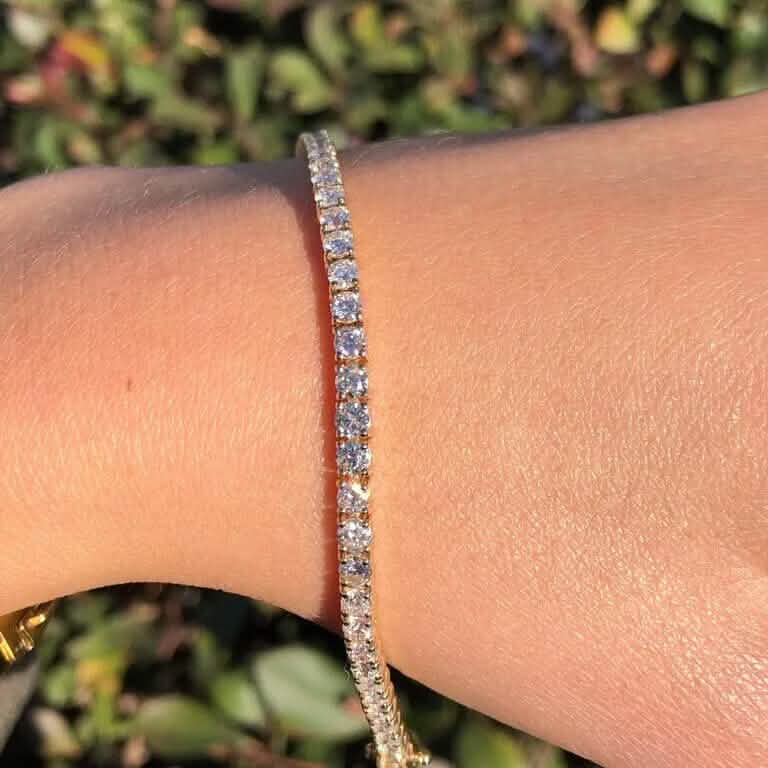 2 Karat TW runder, natürlicher Diamant-Tennisarmband 14K Gold 7" Damen