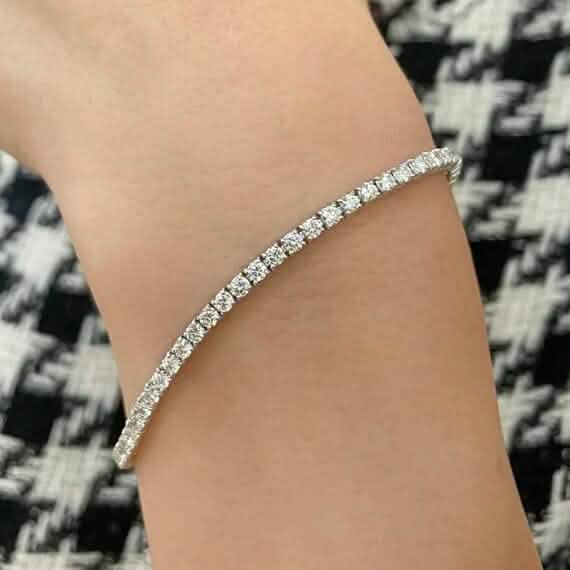 2 Karat TW runder, natürlicher Diamant-Tennisarmband 14K Gold 7" Damen