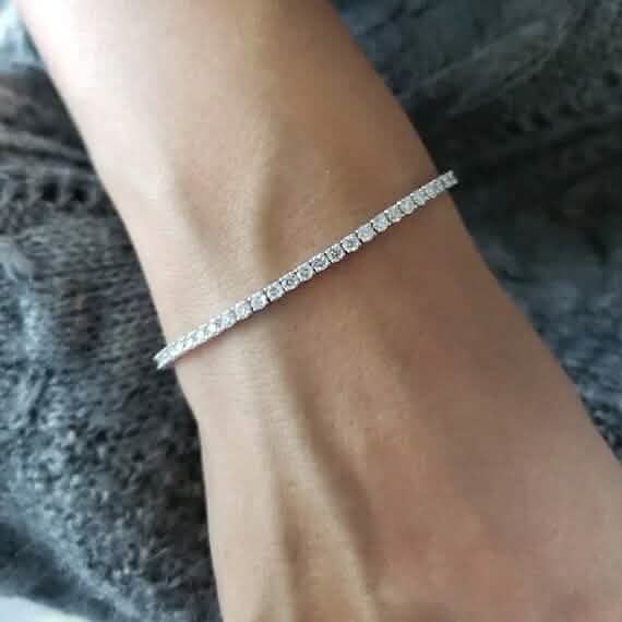 2 Karat TW runder, natürlicher Diamant-Tennisarmband 14K Gold 7" Damen