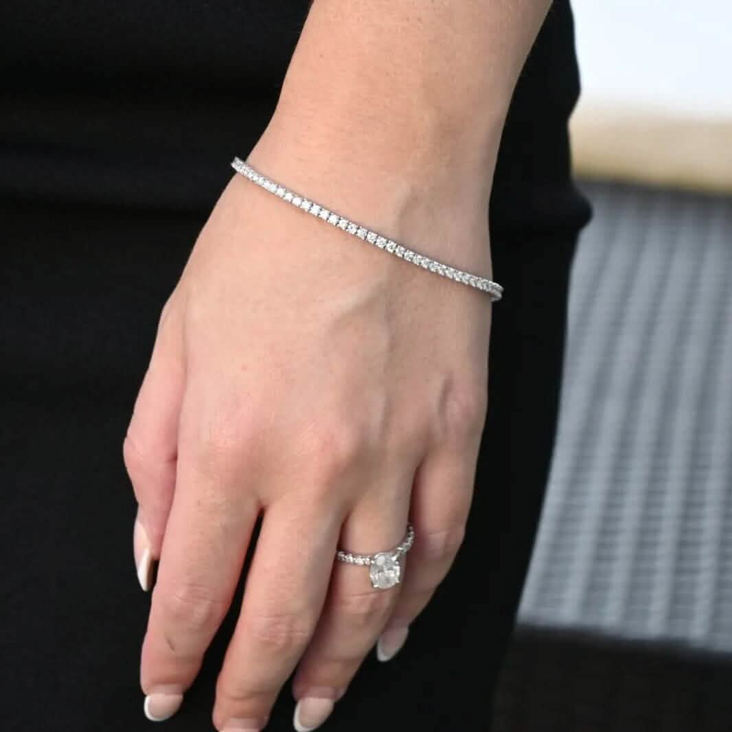 2 Karat TW runder, natürlicher Diamant-Tennisarmband 14K Gold 7" Damen