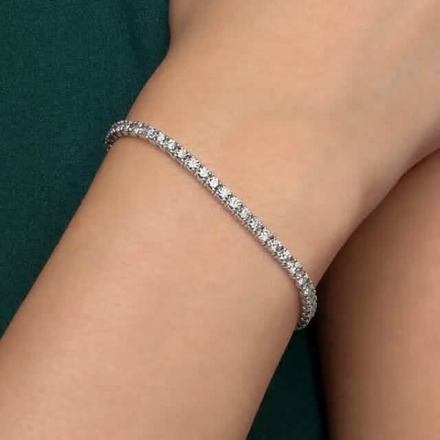2 Karat TW runder, natürlicher Diamant-Tennisarmband 14K Gold 7" Damen