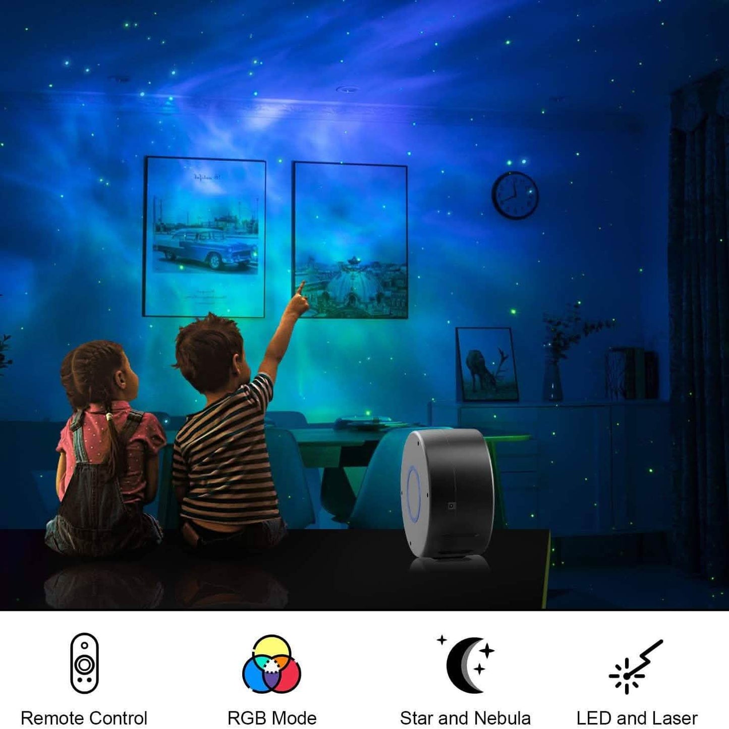 2-in-1 Aurora-Sternenhimmel-Projektor
