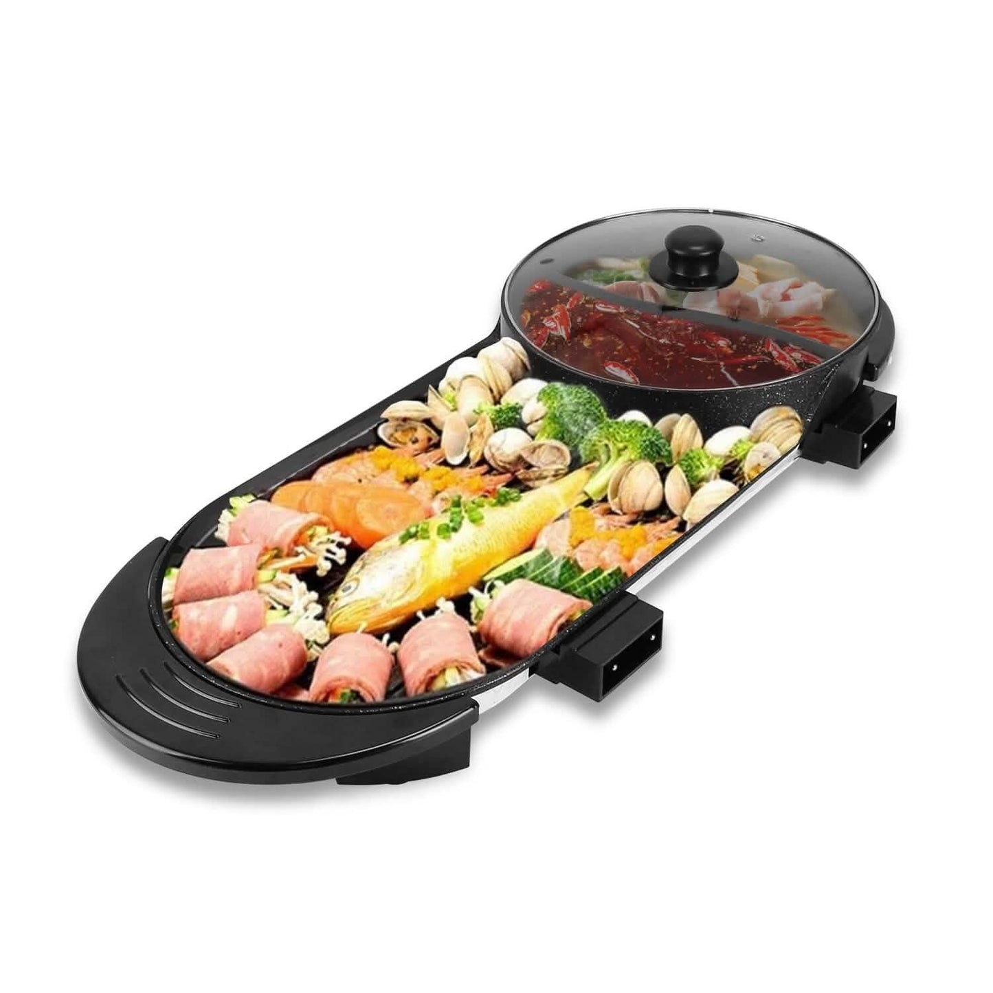 2-in-1 Elektro-Heißtopf mit BBQ-Grill 2200W