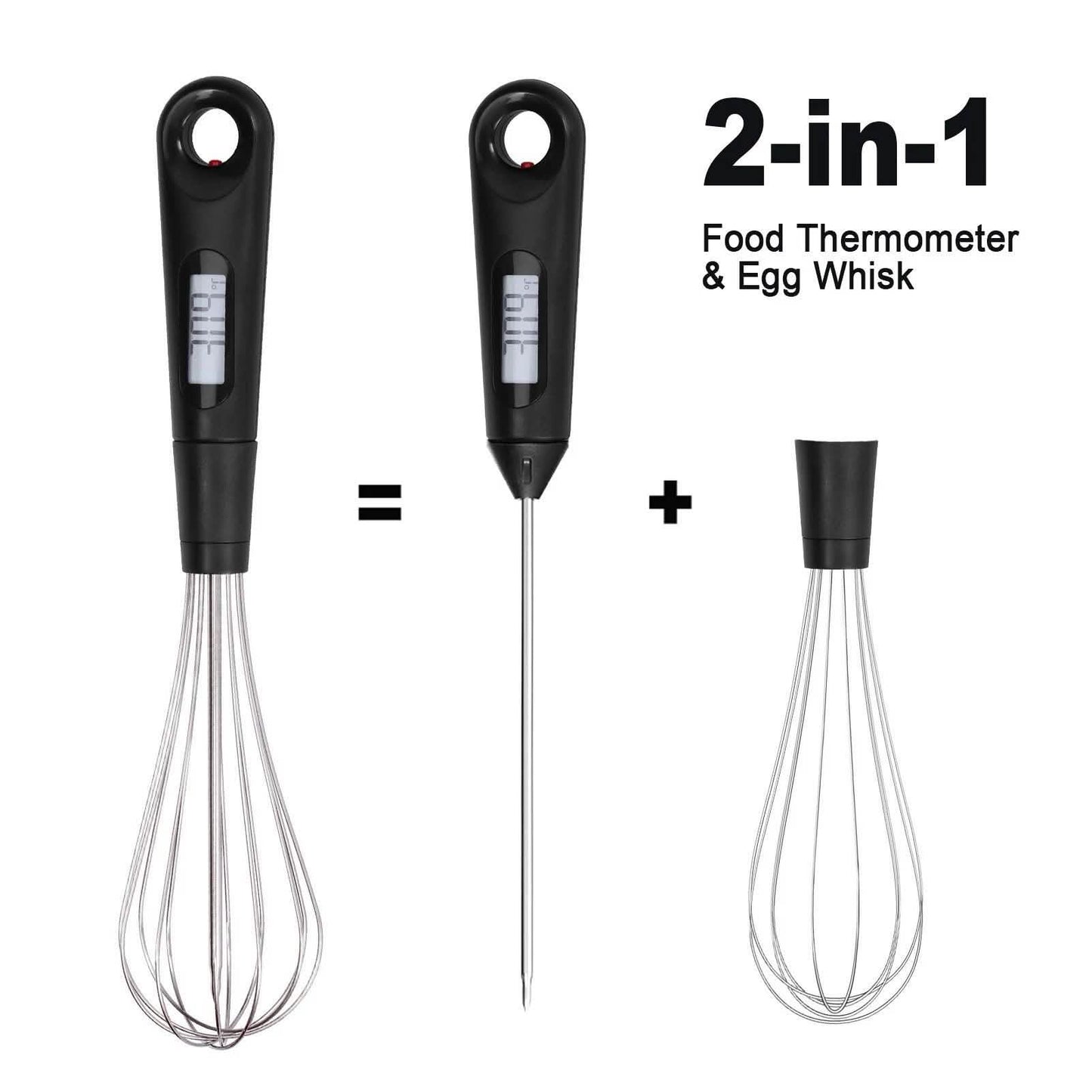 2-in-1 Sofortablese-Lebensmittelthermometer und Eierschneebesen