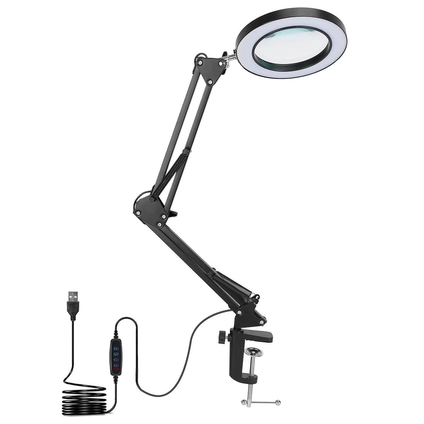 2-in-1 LED-Lupen-Schreibtischlampe mit 8-facher Vergrößerung