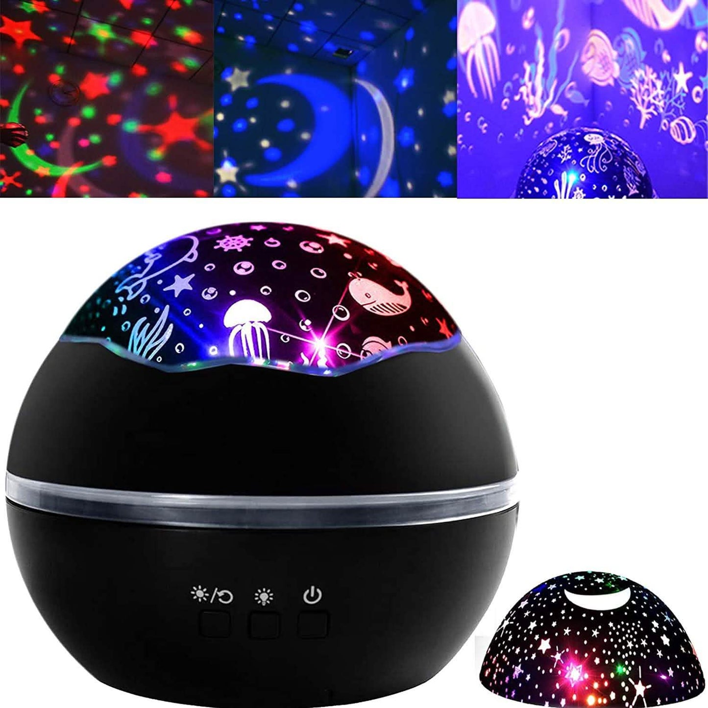 2-in-1 Ocean Star Nachtlicht-Projektionslampe 360 Grad drehbar