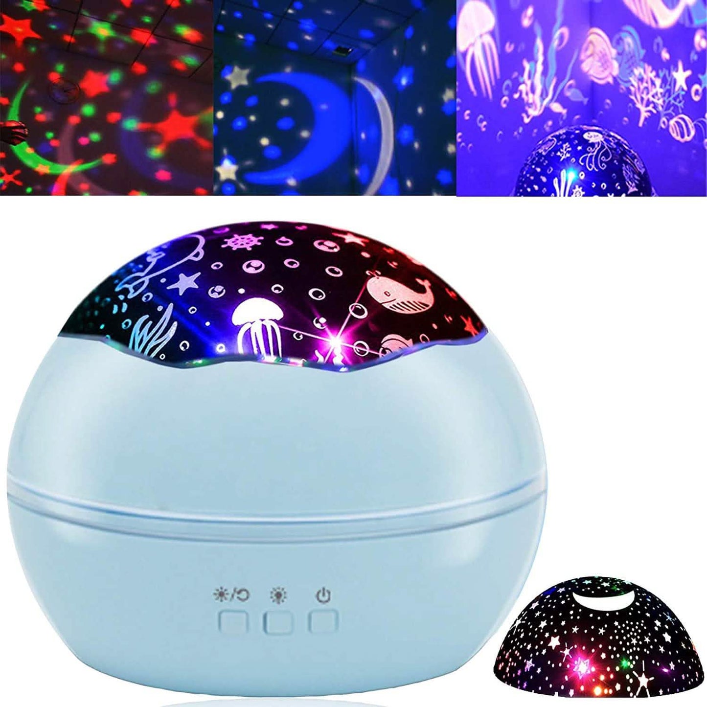 2-in-1 Ocean Star Nachtlicht-Projektionslampe 360 Grad drehbar