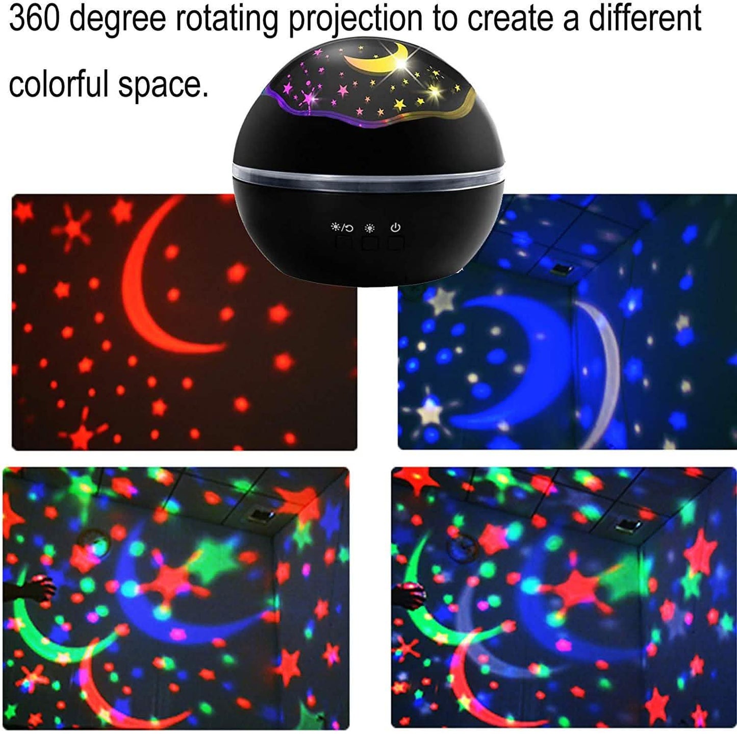 2-in-1 Ocean Star Nachtlicht-Projektionslampe 360 Grad drehbar