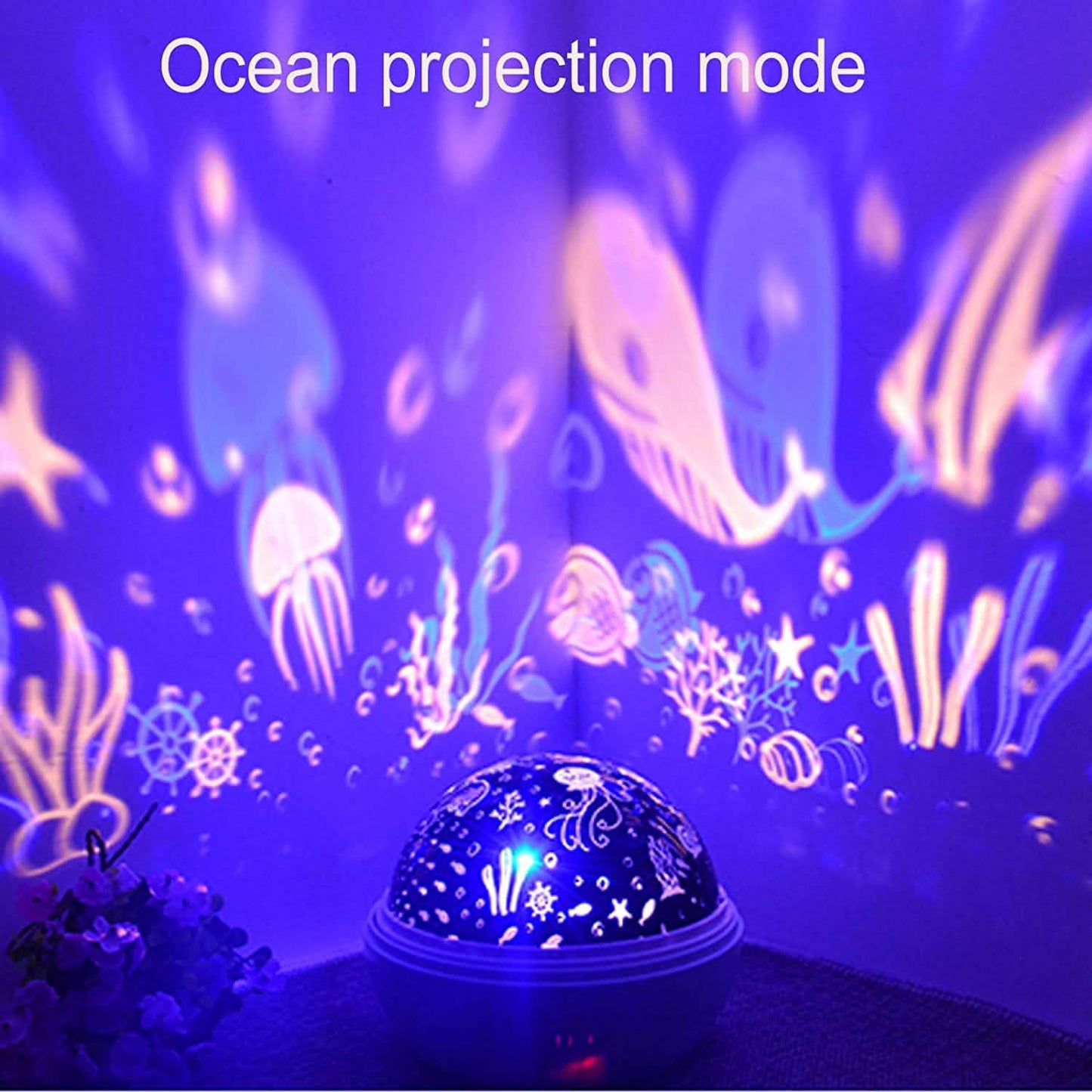 2-in-1 Ocean Star Nachtlicht-Projektionslampe 360 Grad drehbar