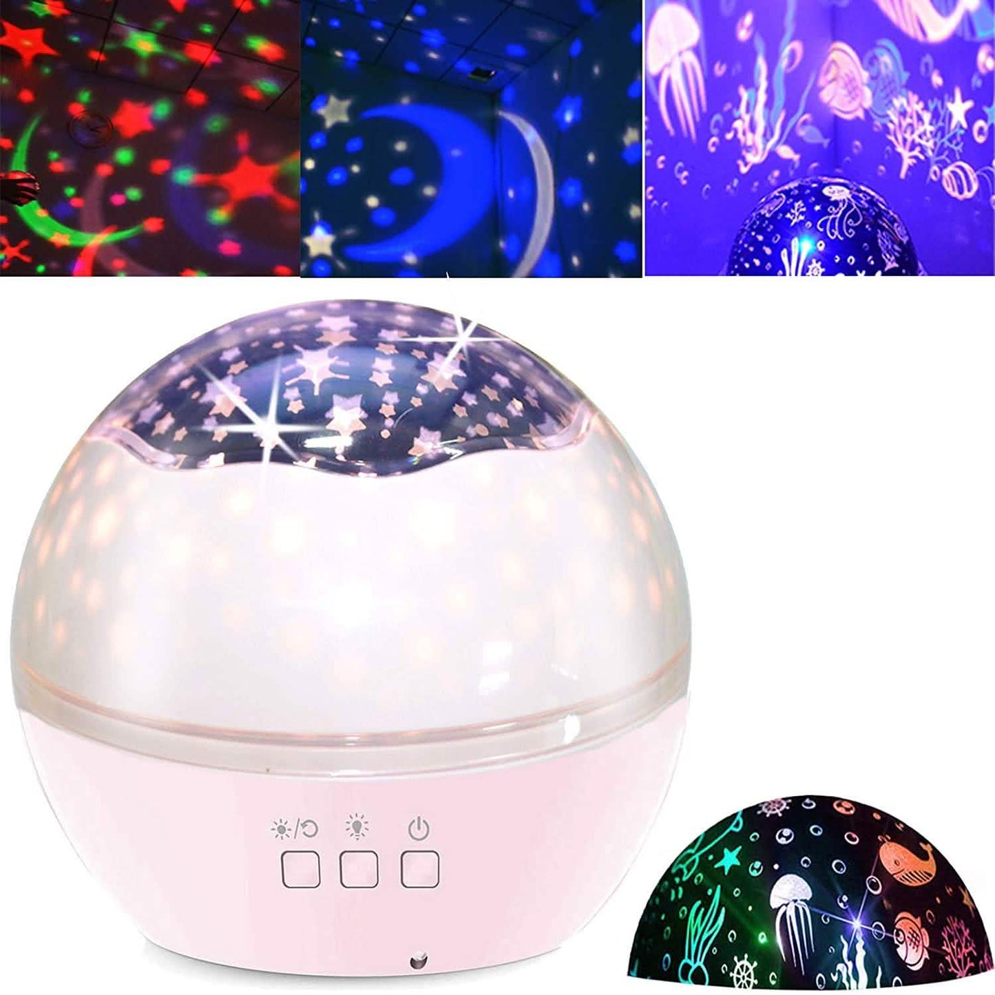 2-in-1 Ocean Star Nachtlicht-Projektionslampe 360 Grad drehbar