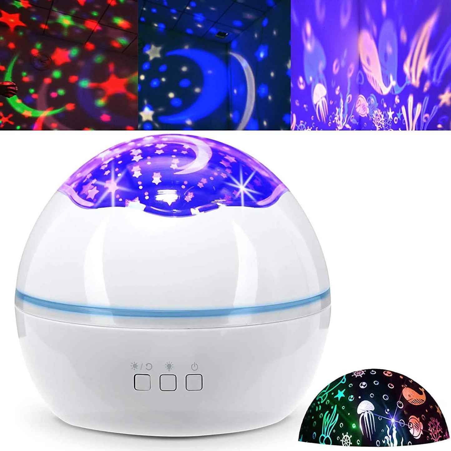 2-in-1 Ocean Star Nachtlicht-Projektionslampe 360 Grad drehbar