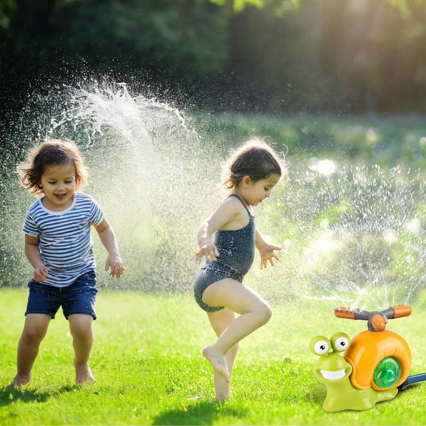 2-in-1-Schnecken-Wassersprenger-Baseballspielzeug mit 2 Sprinklerdüsen