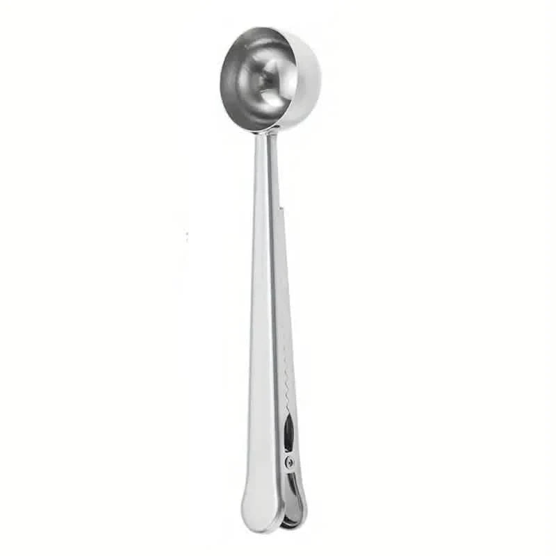 2-in-1 Kaffeelöffel und Verschlussclip aus Edelstahl