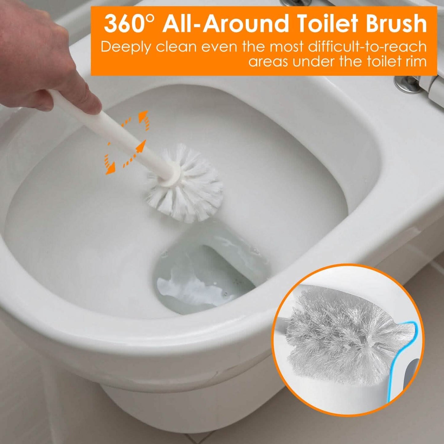 2-in-1 WC-Saugglocken- und Bürstenset mit belüftetem Halter