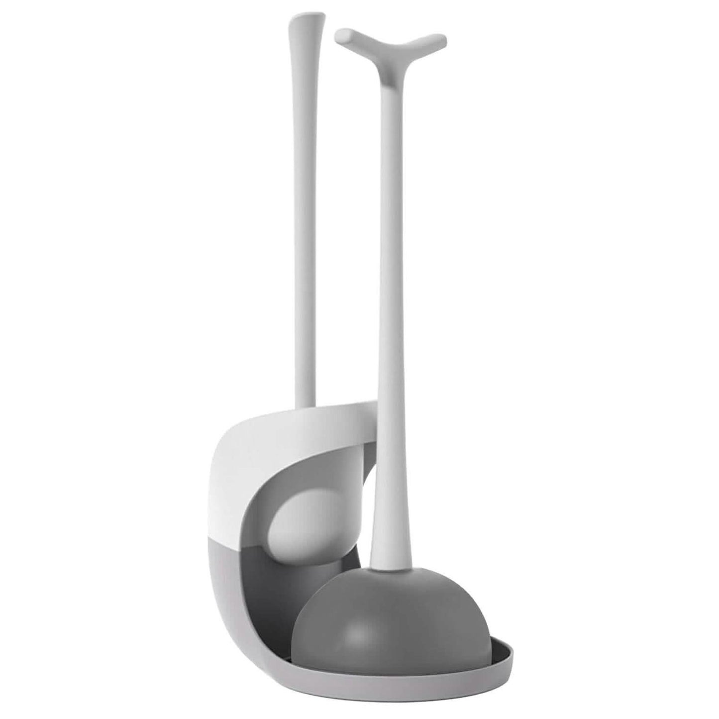 2-in-1 WC-Saugglocken- und Bürstenset mit belüftetem Halter