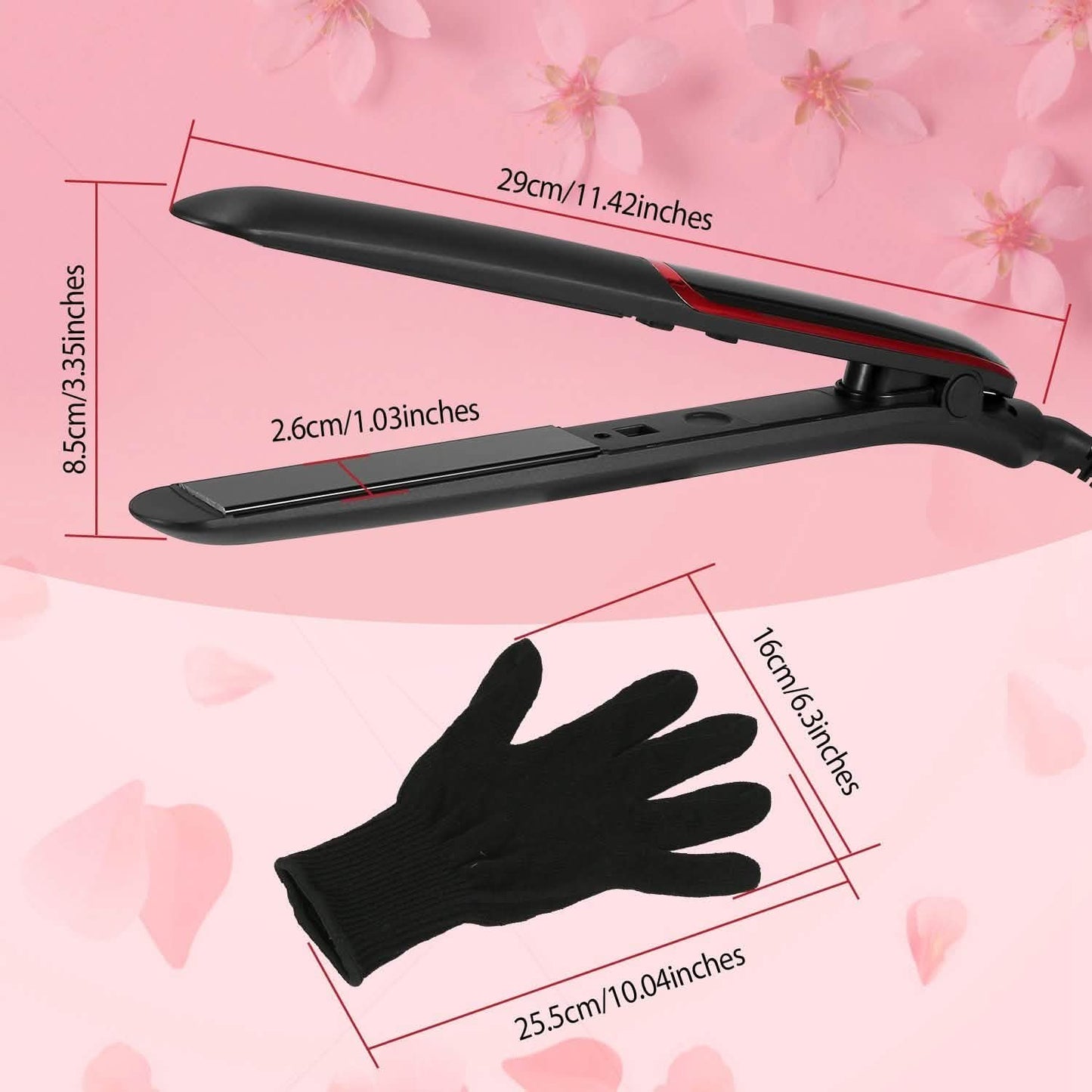 2-in-1-Haarglätter mit Keramikplatten und Lockenfunktion, Temperaturregelung und LCD-Display