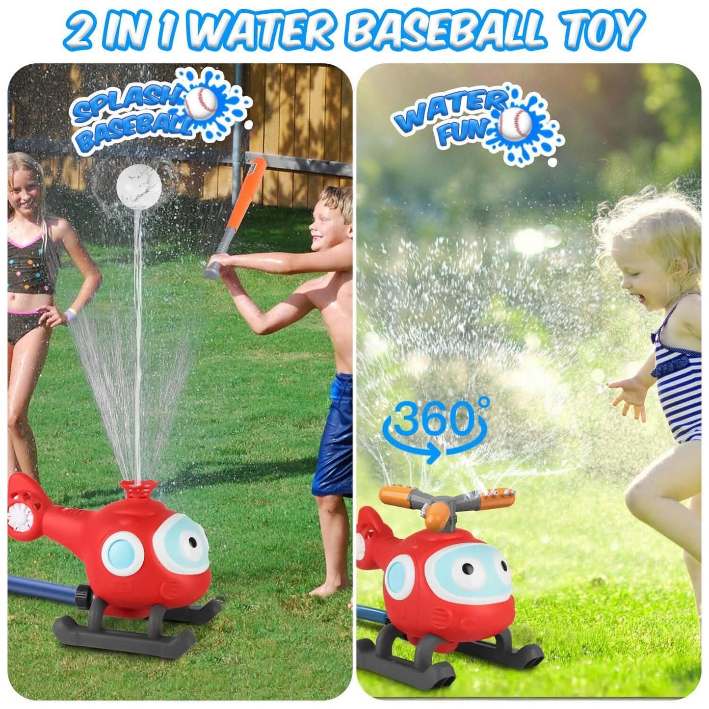 2-in-1-Wassersprenger-Baseball-Helikopterspielzeug