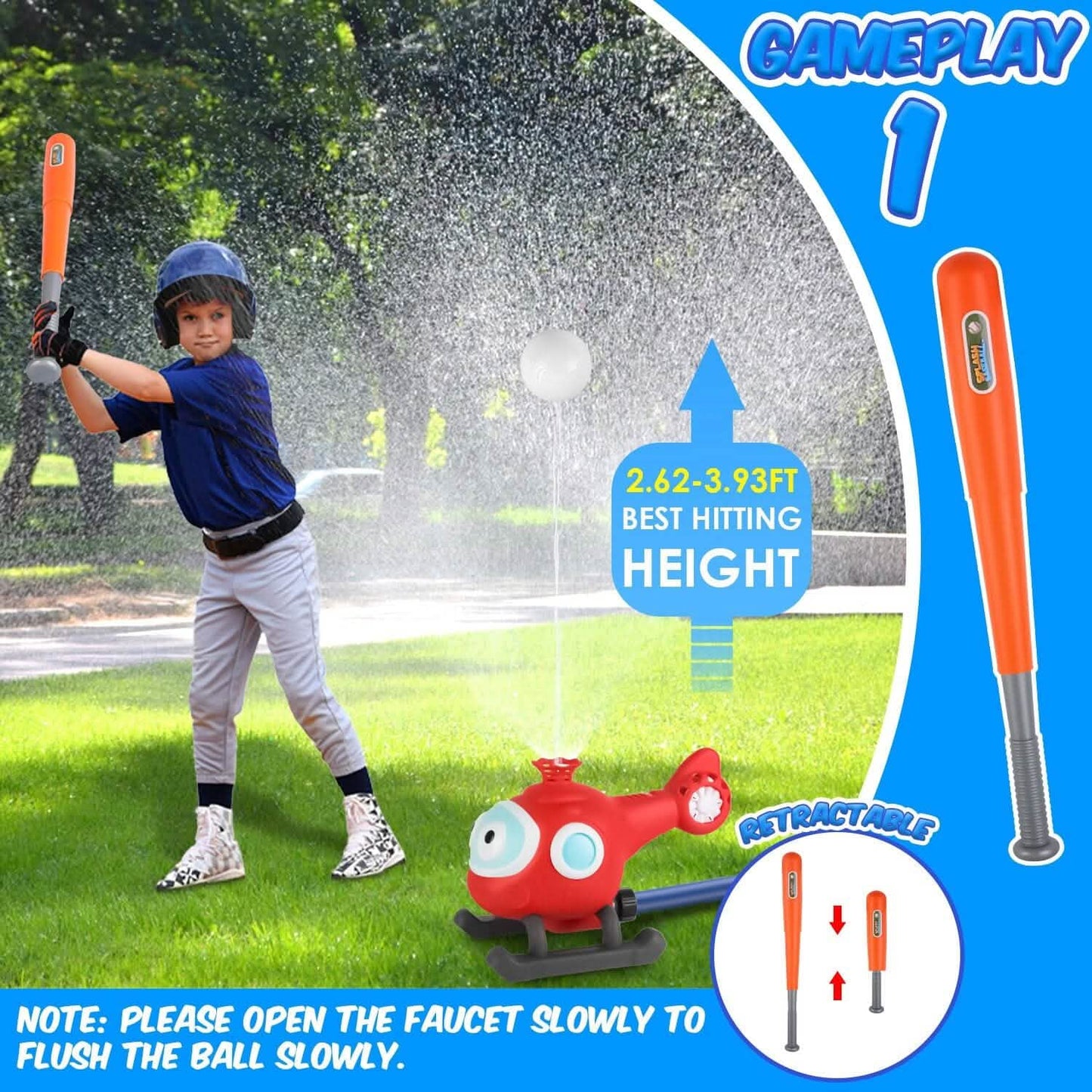 2-in-1-Wassersprenger-Baseball-Helikopterspielzeug