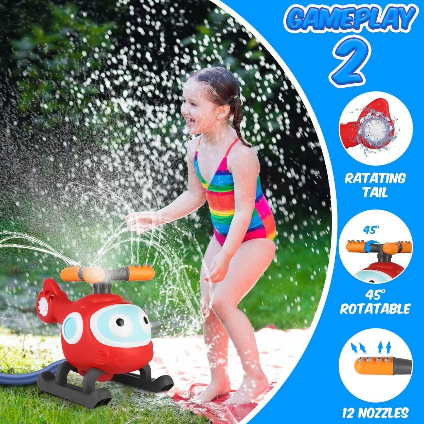 2-in-1-Wassersprenger-Baseball-Helikopterspielzeug