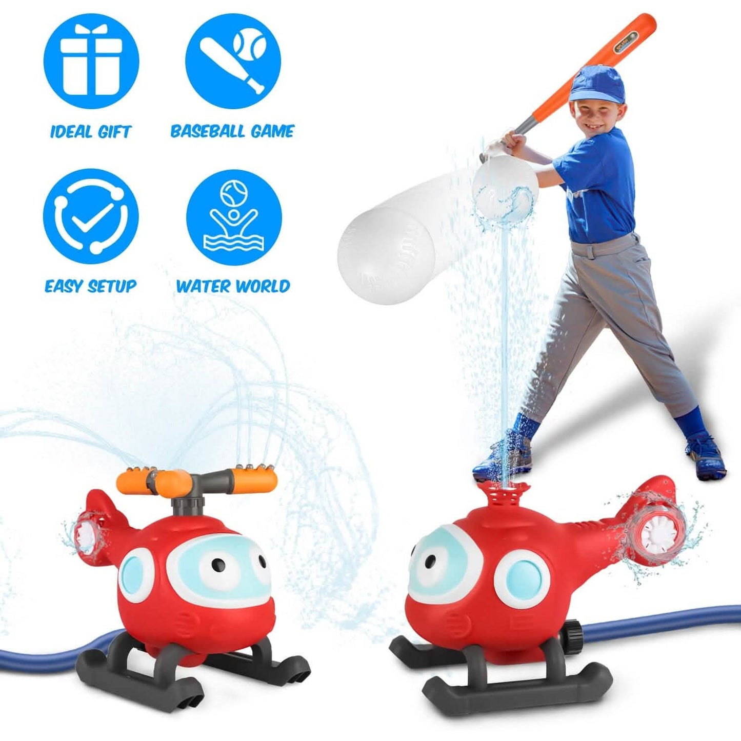 2-in-1-Wassersprenger-Baseball-Helikopterspielzeug