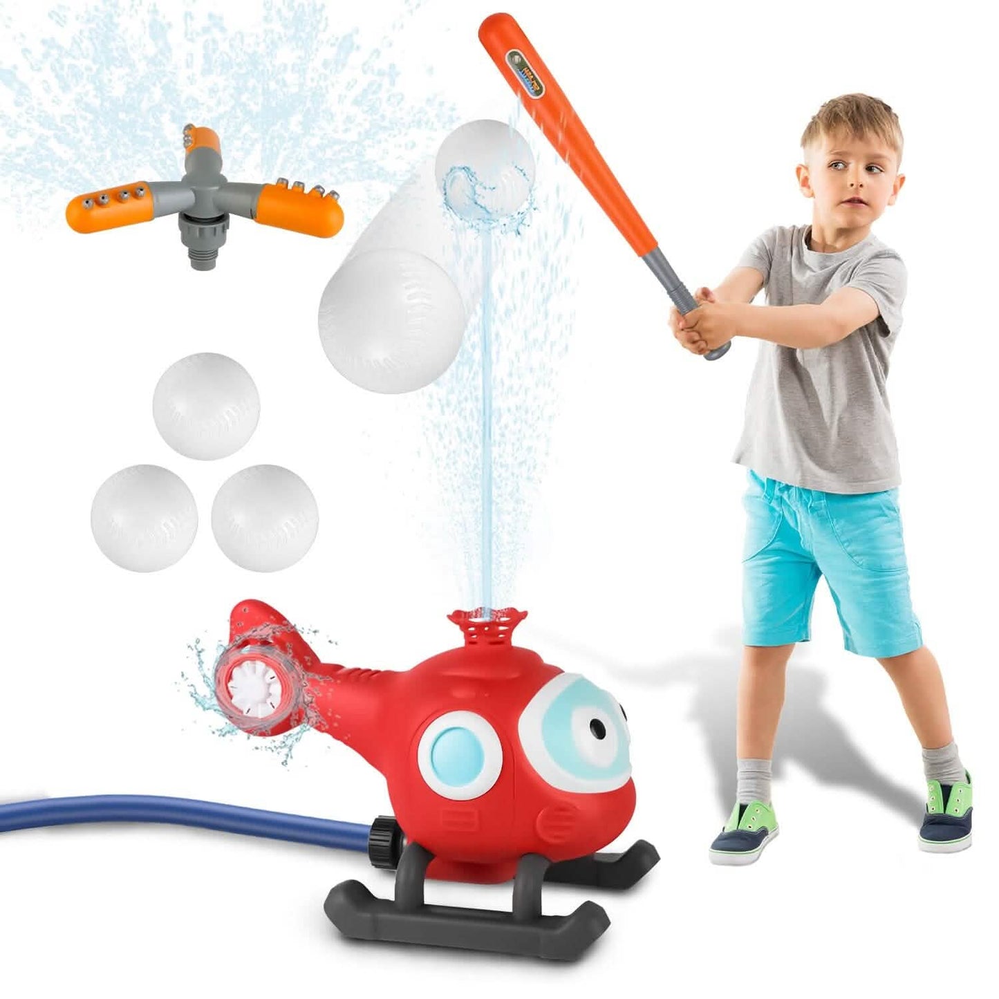 2-in-1-Wassersprenger-Baseball-Helikopterspielzeug