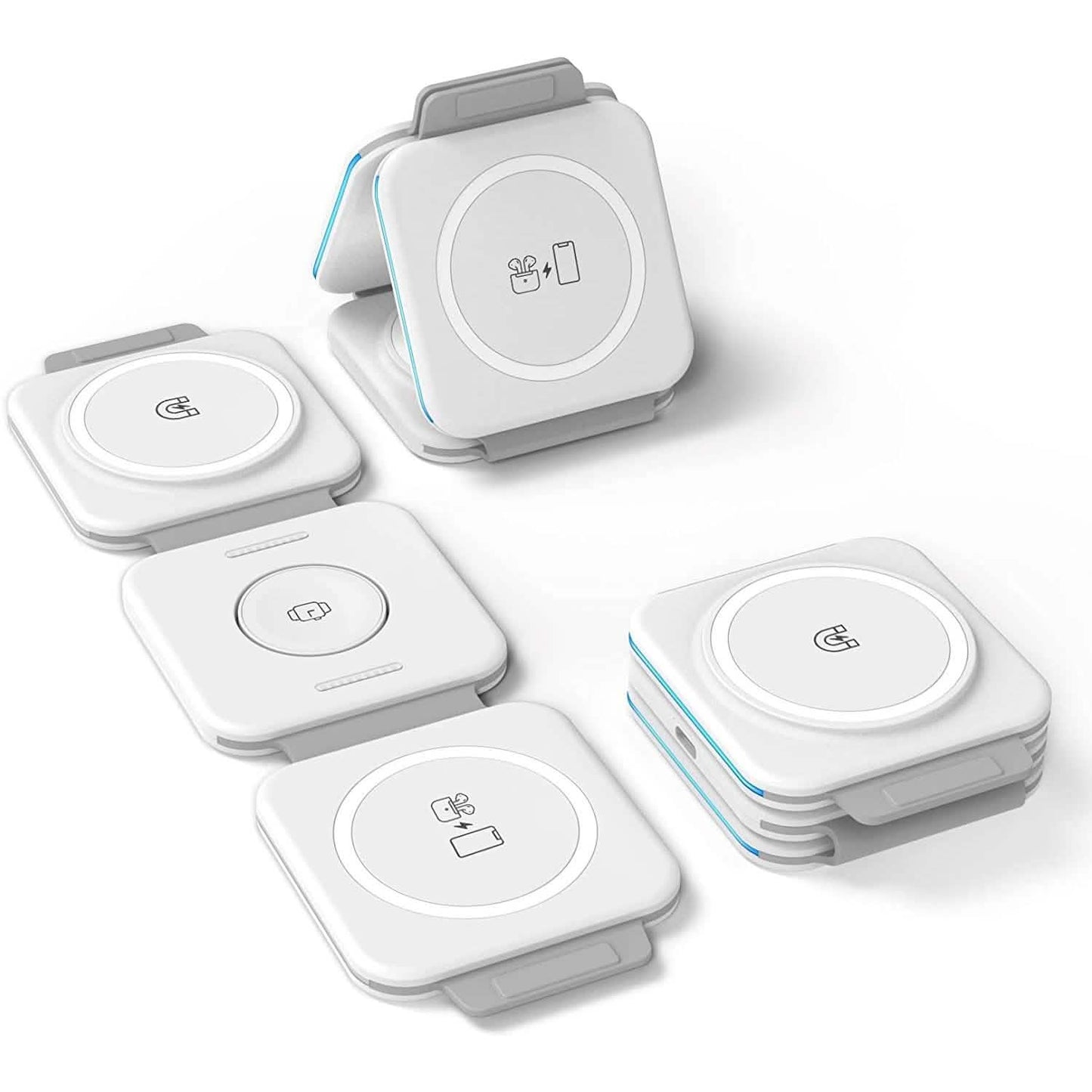 2er-Pack: 3-in-1 Reise-Ladestation für AirPods, Apple Watch und iPhone