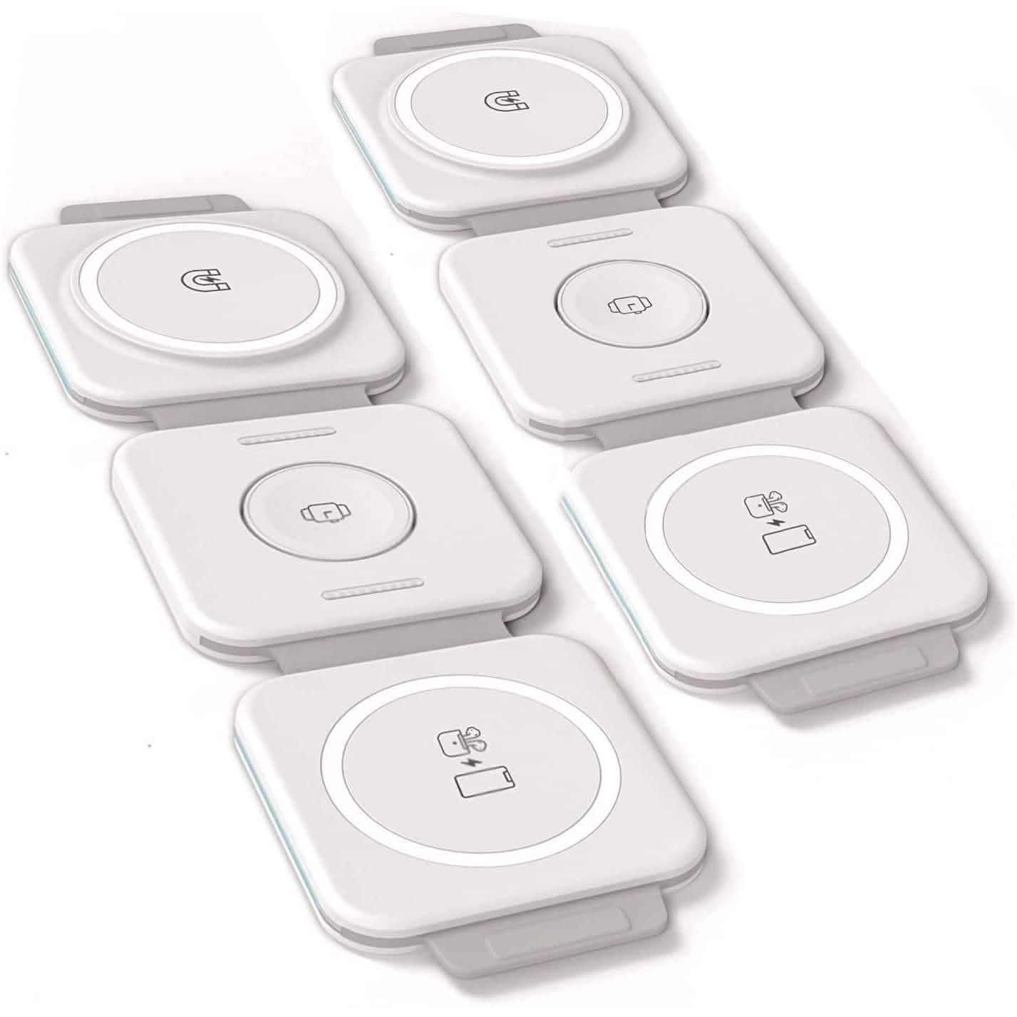 2er-Pack: 3-in-1 Reise-Ladestation für AirPods, Apple Watch und iPhone
