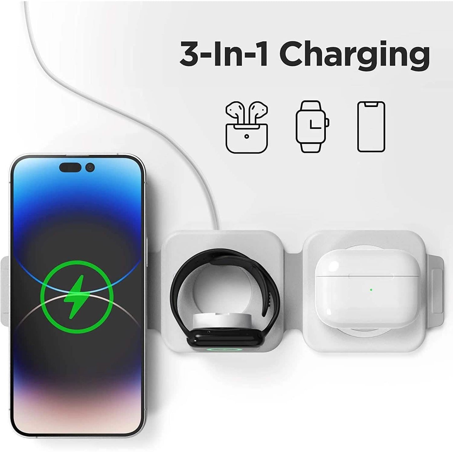 2er-Pack: 3-in-1 Reise-Ladestation für AirPods, Apple Watch und iPhone