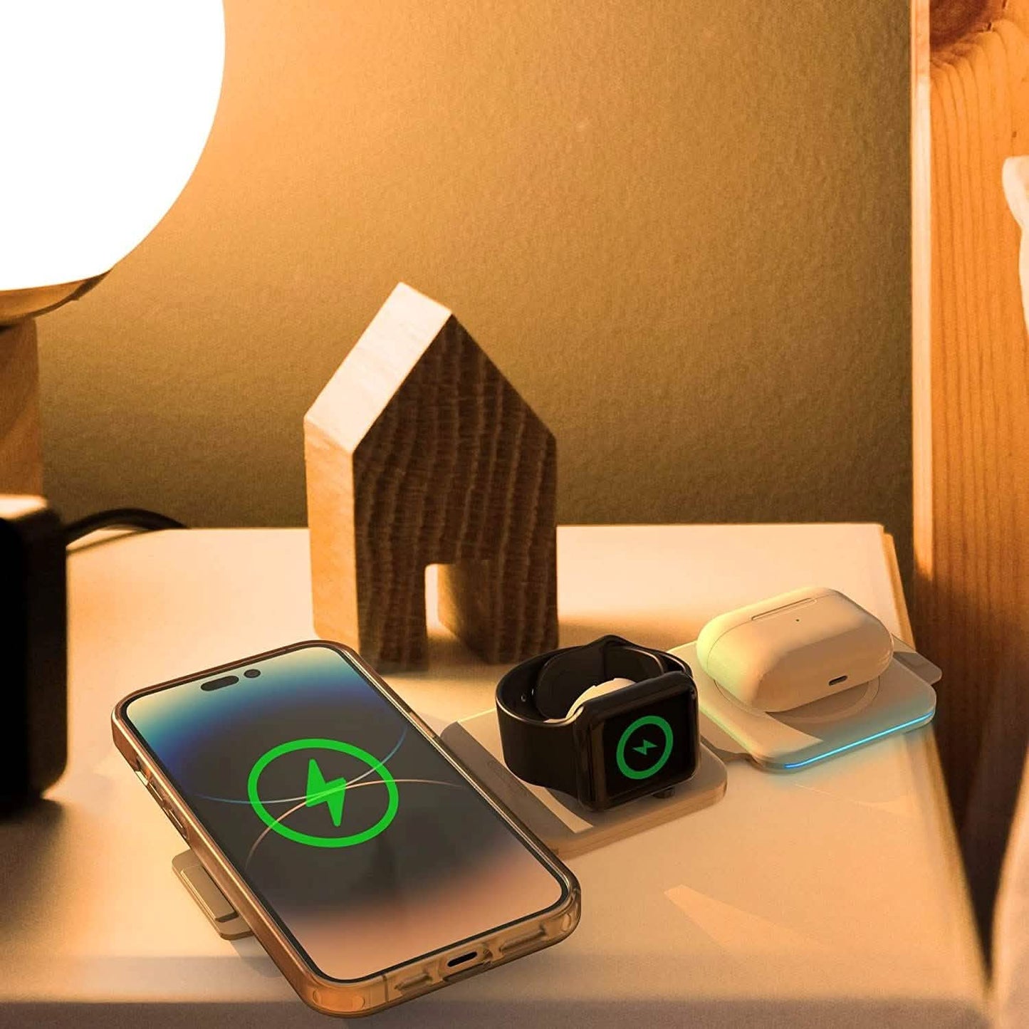 2er-Pack: 3-in-1 Reise-Ladestation für AirPods, Apple Watch und iPhone