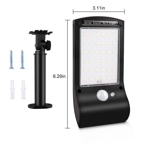 2er-Pack: 36 LED Solar Wandleuchte mit Bewegungssensor