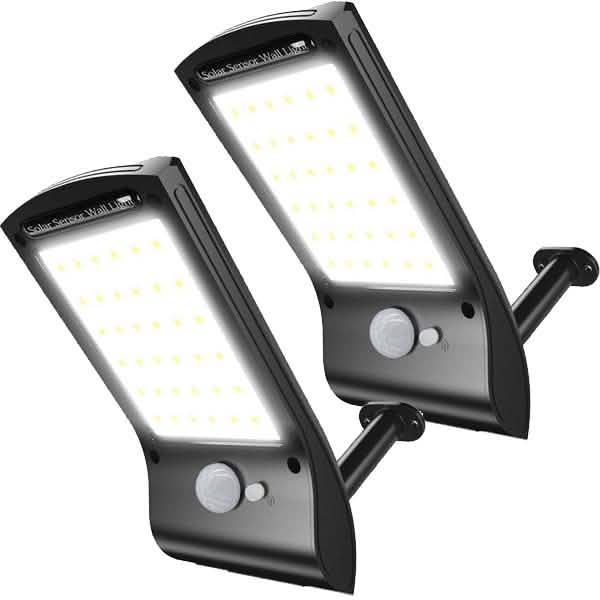 2er-Pack: 36 LED Solar Wandleuchte mit Bewegungssensor