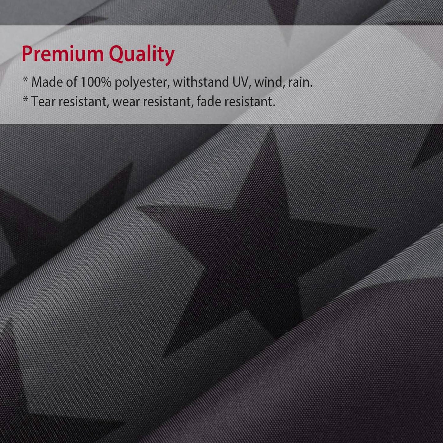 2er-Pack: 3x5 Fuß komplett schwarze amerikanische Flagge