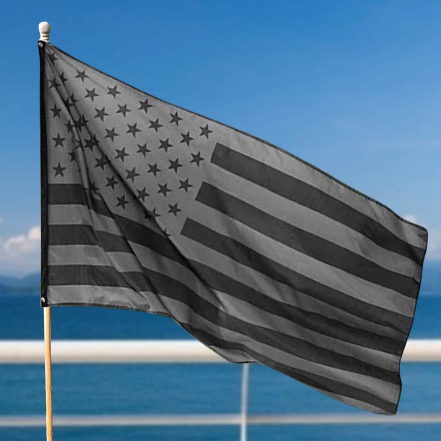 2er-Pack: 3x5 Fuß komplett schwarze amerikanische Flagge